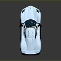 Light Blue Convertible Sports Car With Sleek Modern Design And Aerodynamic Body Top View