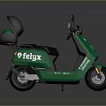 Green Felyx Electric Bicycle With Easy Riding Design And Comfortable Seat Rear Mirror