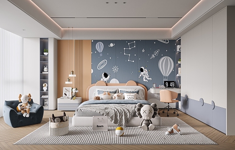 Modern Children's Room Children's Boy Room 3d model