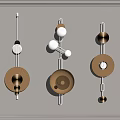 Modern Wall Lamps With Contemporary Metal Design And Round Illuminated Shades