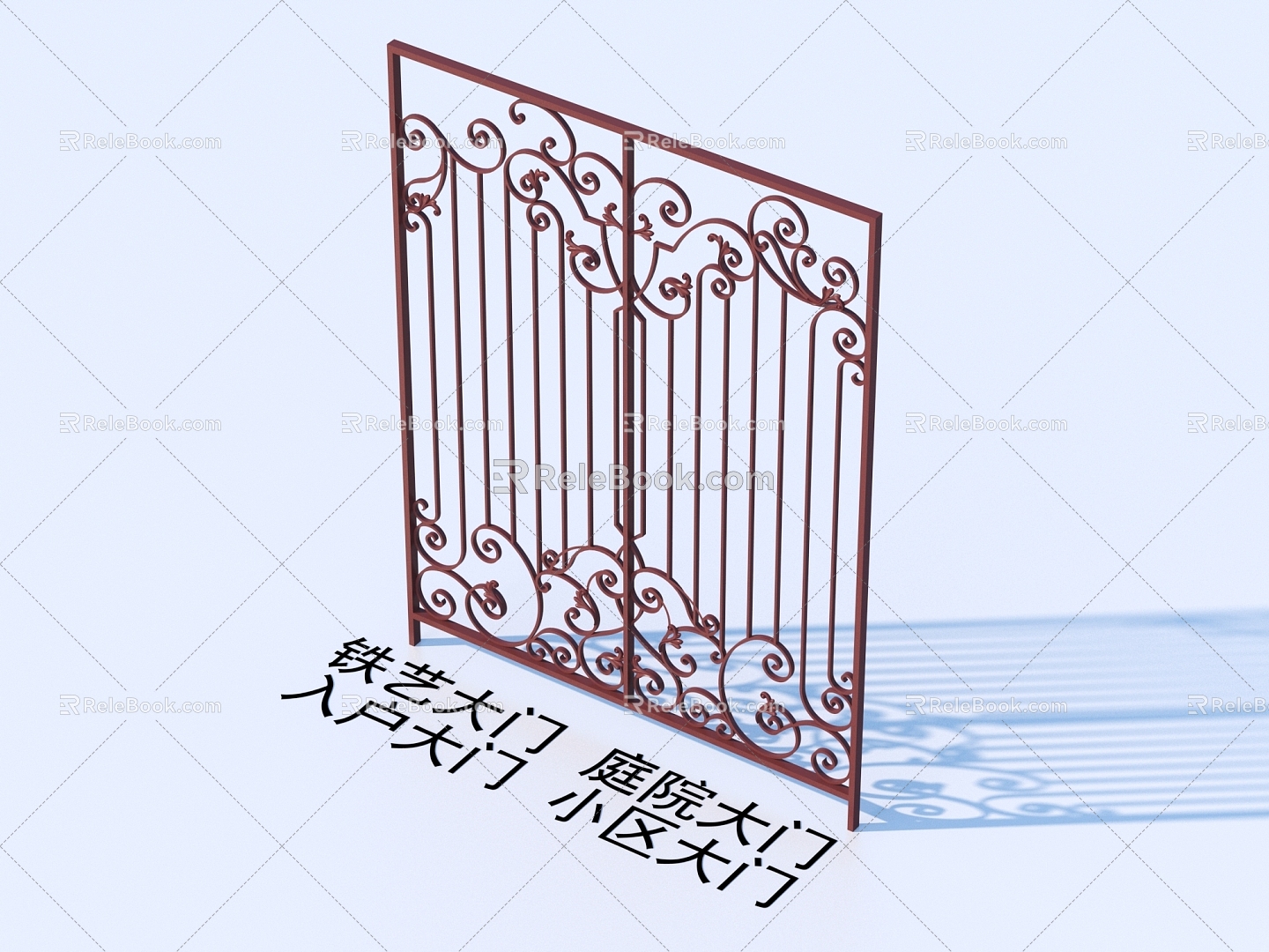 Wrought Iron Gate Courtyard Gate Entrance Gate Community Gate 3d model