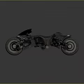 Futuristic Motorcycle With Sleek Black Design Neon Blue Lights And Mechanical Wheels