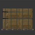 Sturdy Wooden Crate With Metal Straps On Pallet For Household Items Storage