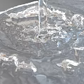 Water Fountain Design Featuring Flowing Water And Vertical Jet Spray Structures