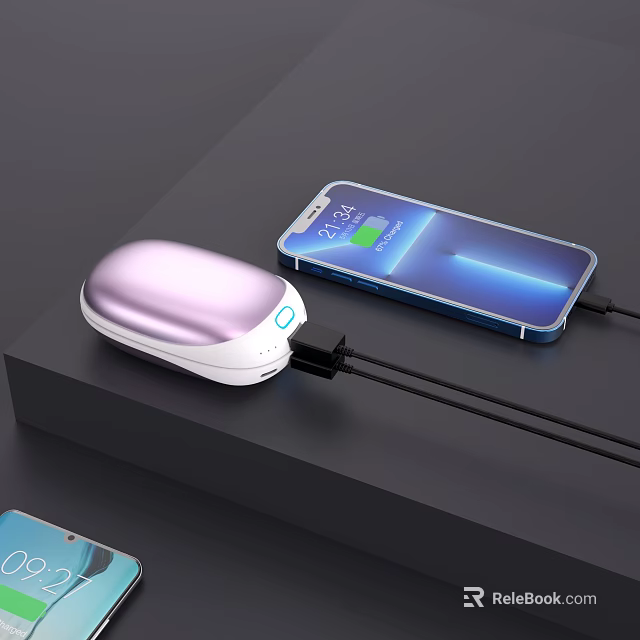 Pink Gradient Power Bank Charging Modern Smartphone With Battery Level 3d model 