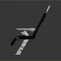 Sleek Futuristic Mechanical Chair With Black Seat And Silver Robotic Arm