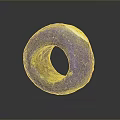 Blue Ring Fashion Accessory With Unique Textured Surface And Yellow White Accents