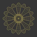 White Gear Shaped Mechanical Component With Cylindrical Shaft 3D Render On Black Background