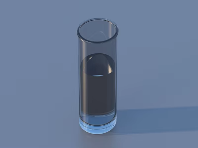 Transparent Glass Cup With Clear Liquid Inside For Daily Use And Stable Base Design 3d model