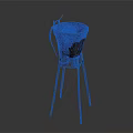 Woven Rattan Household Basket With Three Legged Stand For Home Storage