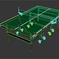 Green Table Tennis Table With Net And Wheels For Sports Equipment