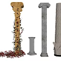 Ornate Classical Columns With Vines Decorative Carvings And Various Capital Designs