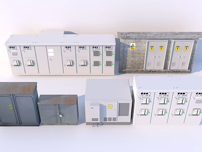 Industrial Equipment Including Electrical Control Panels And Metal Enclosures For Industrial Use 3d model