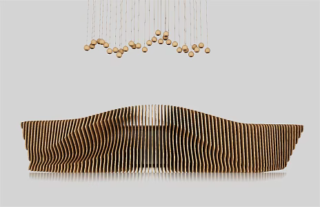 Modern reception desk 3d model