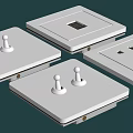 Switch socket single open retro wind switch 3d model