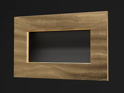 Brushed Brass Decorative Frame With Wavy Texture And Black Center Panel 3d model