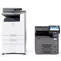 Efficient Modern Office Electronics Multifunctional Printers And Copiers With Display Screens 3d model