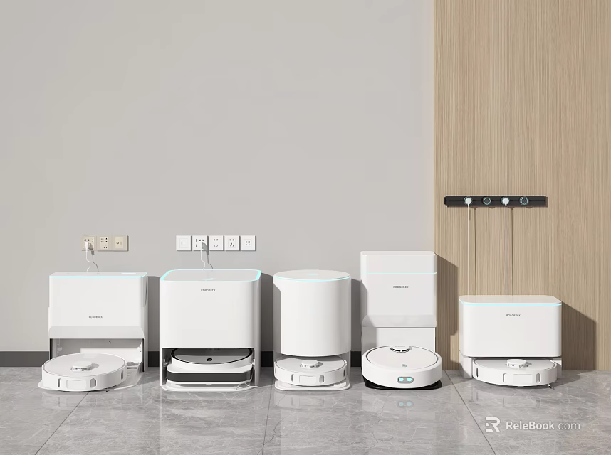 Smart Household Appliances With Modern Design For Efficient Home Cleaning 3d model 