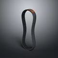 Flexible Black Toothed Household Belt with Orange Detail for Daily Use