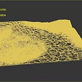 Detailed 3D Terrain Model Showcasing Mountainous Landscape With Snow Covered Areas And Textured Surface