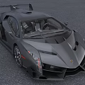 Black Lamborghini Sports Car With Aerodynamic Design Sharp Lines And Large Rear Spoiler