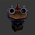 Double Barrel Weapon With Red And Silver Metal Body And Decorative Wrapping Design