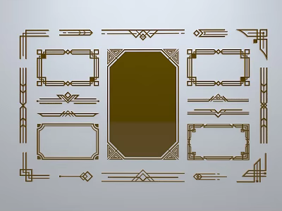 Decorative Lattice Window Design Showcasing Geometric Patterns Ornate Frames And Artistic Elements 3d model