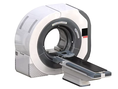 Advanced Medical CT Scanner Equipment with Circular Opening and Movable Table 3d model