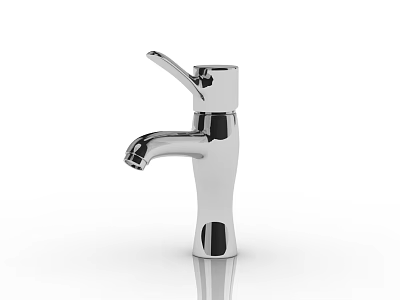3D Rendered Stainless Steel Faucet With Modern Sleek Design And Shiny Finish 3d model