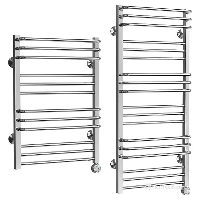 Stainless Steel Wall Mounted Bathroom Towel Storage Rack With Multiple Bars 3d model 