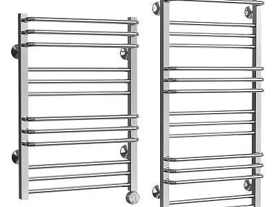 Stainless Steel Wall Mounted Bathroom Towel Storage Rack With Multiple Bars 3d model