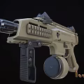 Modern Tactical Desert Tan Pistol With Rail System Sight Magazine And Bullets