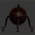 Vintage Globe With Ornate Metal Stand Curved Decorative Legs And Antique Design