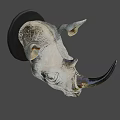 Gray Rhinoceros Head Wall Mounted Decorative Sculpture for Home Interior