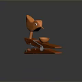 Orange Wooden Bird Shaped Clip With Small Bowl For Household Use