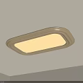 Rectangular Flush Mount Ceiling Light With Golden Frame And Bright Illumination For Indoor Room 3d model
