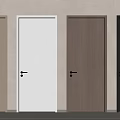 Modern Interior Hinged Doors in Beige White Wooden and Dark Gray Finishes