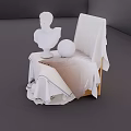 School Art Classroom With White Bust Statue White Ball And Wooden Chair Covered In Cloth