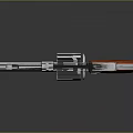 Classic Revolver With Silver Metal Body And Orange Textured Grip Design