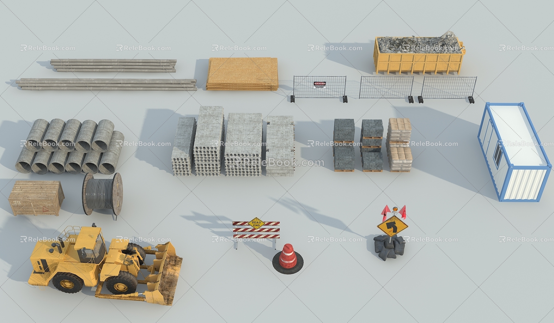 Modern construction site sketch 3d model