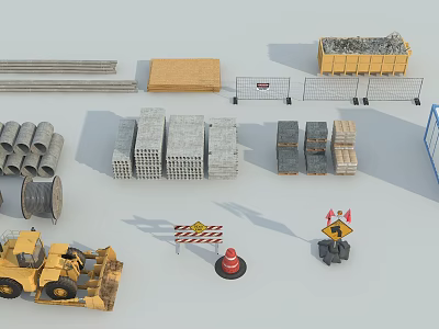 Modern construction site sketch 3d model