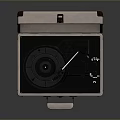 Open Suitcase Turntable With Portable Design And Your Story Text On Interior