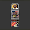 Slot Machine With Transparent Case Top Spinning Reel Front Display Screen And Colorful Designs