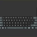 Computer Keyboard with Black and Teal Keys Modern Standard Layout Design 3d model