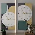 Modern Minimalist Wall Clock With Geometric Design And Green Accents