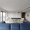 Minimalist Sofa And Coffee Table Set With Tasteful Ceramic Decorations For Cozy Bright Living Room