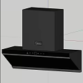 Modern Black Midea Kitchen Range Hood With Sleek Design As Essential Appliance 3d model