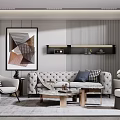 Modern sofa coffee table combination 3d model