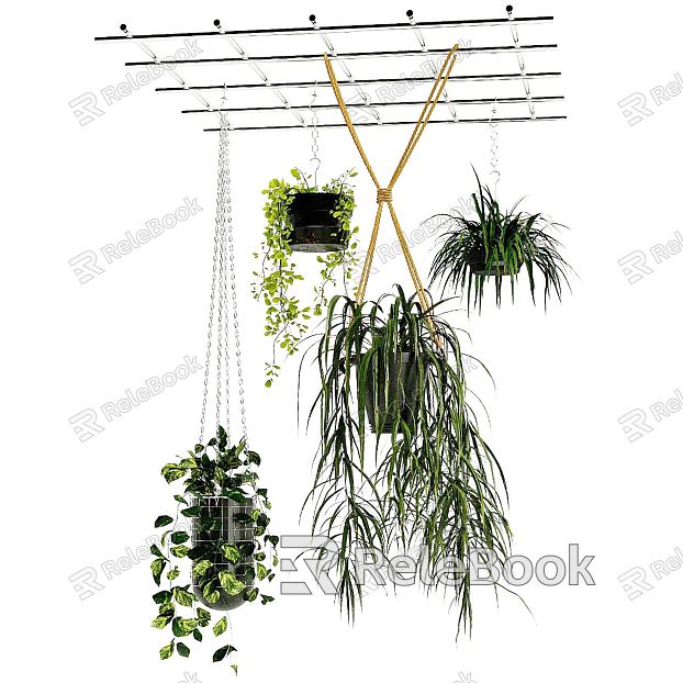 Modern hanging basket green plant hanging basket hanging orchid potted plant hanging flower pot plant flower basket model