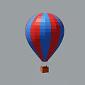 Red and Blue Striped Hot Air Balloon and White Airship with Your Phone HEL Logo